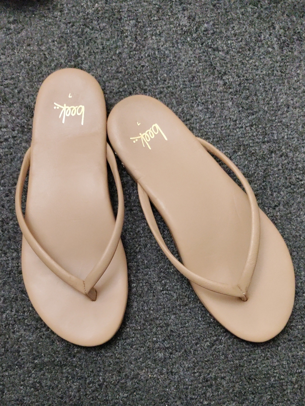 beek Nude Tan Minimalist Thong Sandals